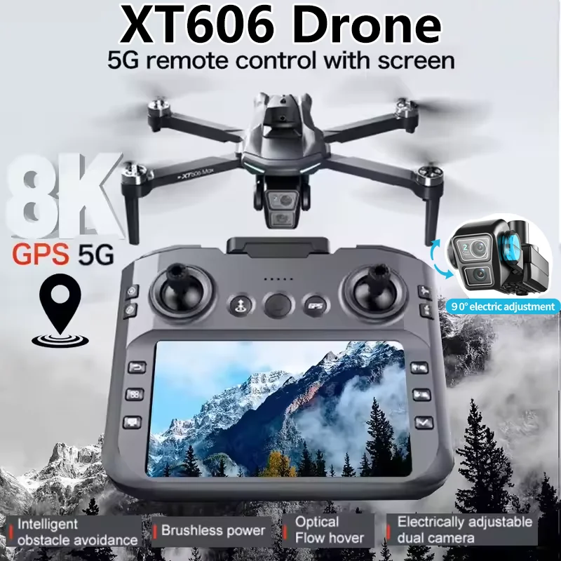 Drone Kit Long Range - XT606 Foldable Drone 4K Dual Cameras