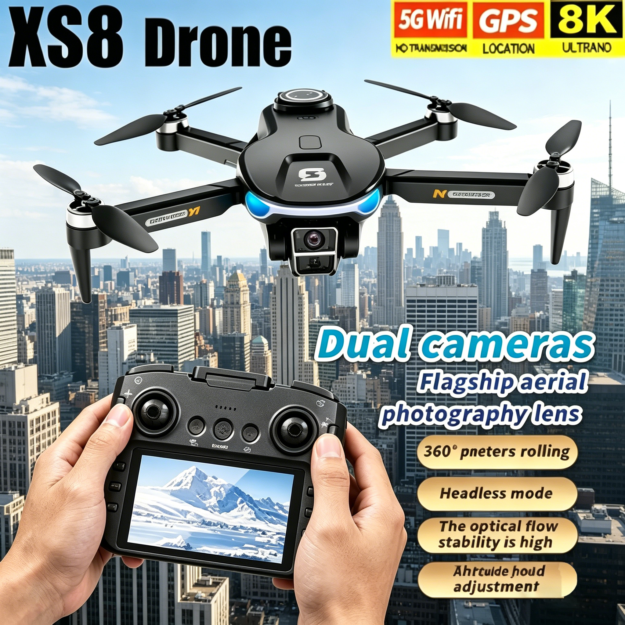 HD 8K Professional GPS Drone w - Drone Kit Hexacopter 评论和价格