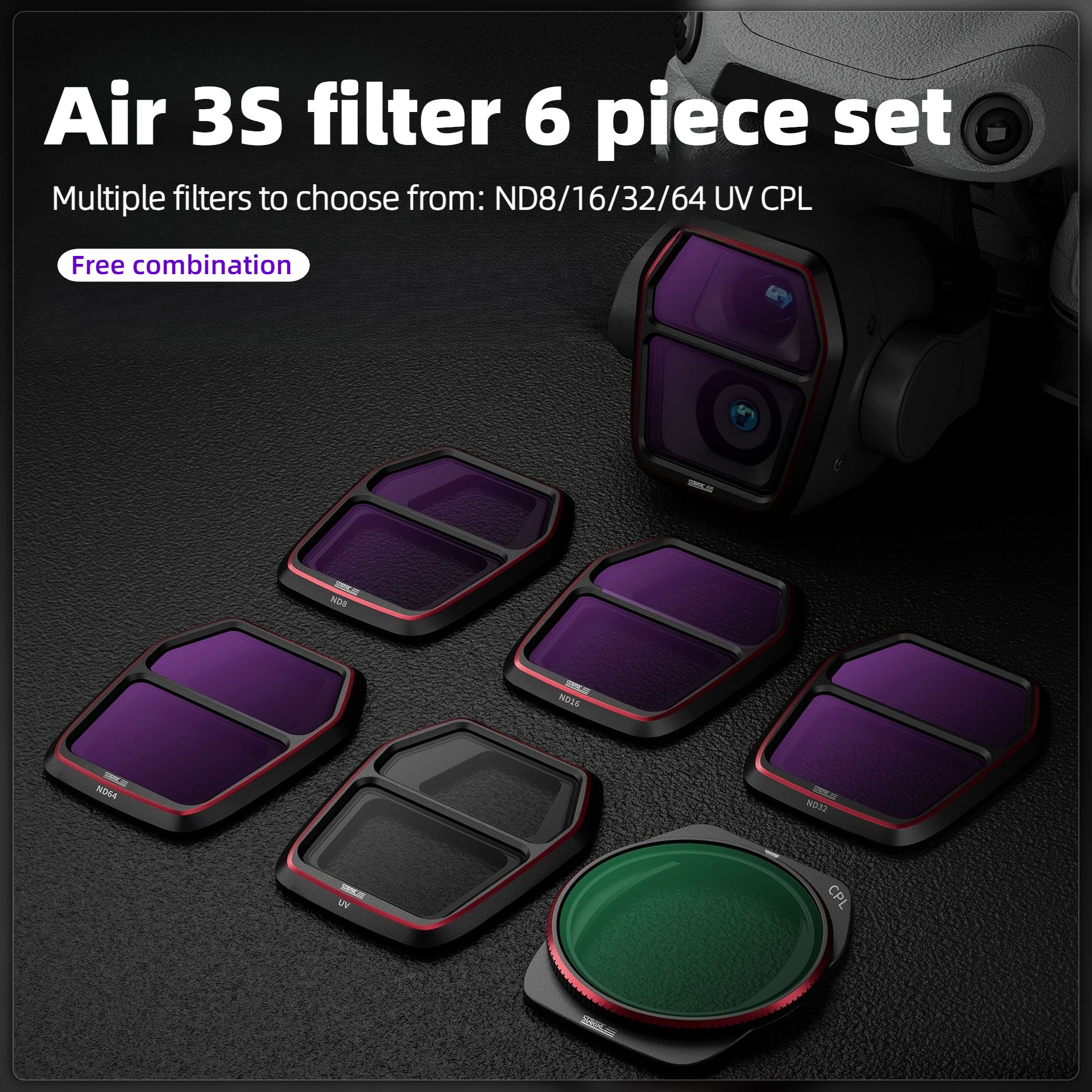For DJI Air 3S Camera Lens Fil - Drone Kit Waterproof 评论和价格